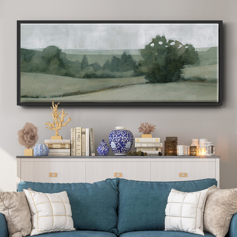 «Soft Green Landscape II», toile encadrée, H 12 po x l 30 po
