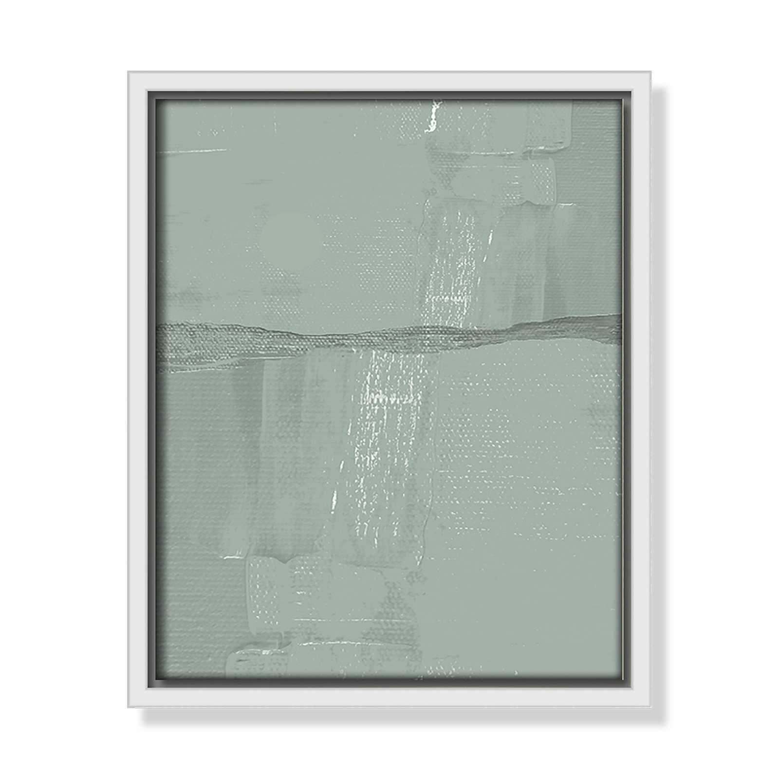 Sage Abstract, 11.5" H x 9.5" W x 2" D, White 