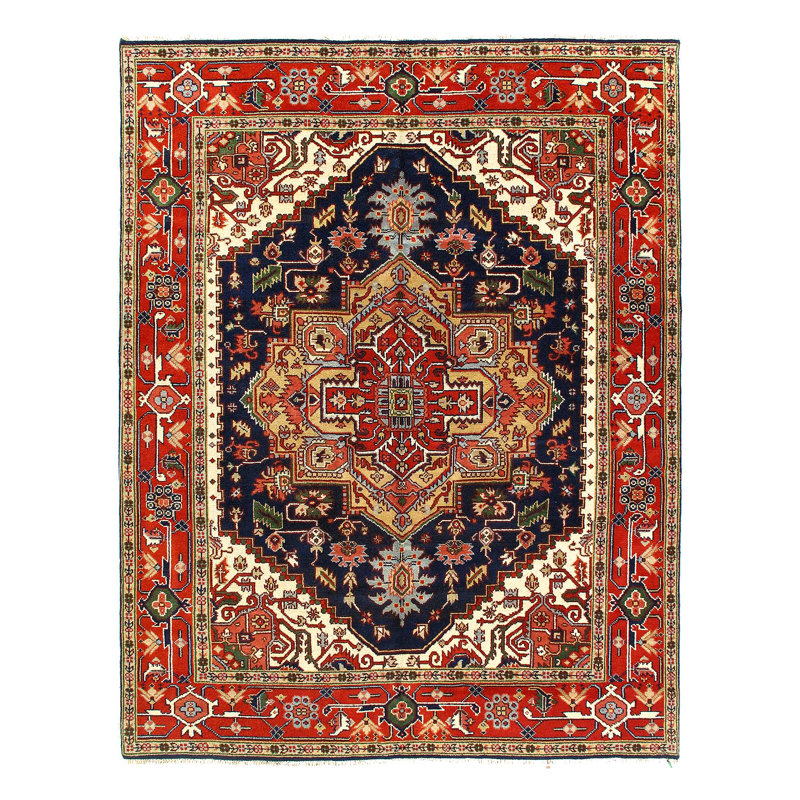 Tapis bleu marine tissé à la main Wythe 7 pi 8 po x 9 pi 9 po