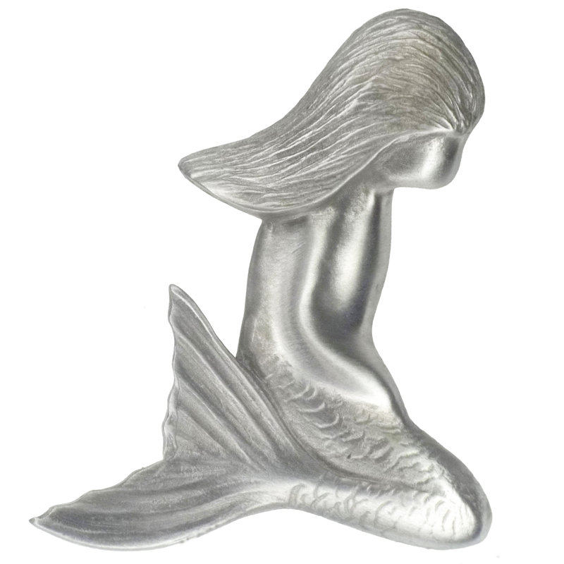 Poignée droite 3 po sirène, Nickel brossé