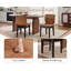 Modern Patchwork Upholstered Armless Dining Side Chairs, Contemporary PU Leather & Chenille Accent Chairs with Solid Wood Legs, Ergonomic Dining Chair for Kitchen Living Room-1804028239