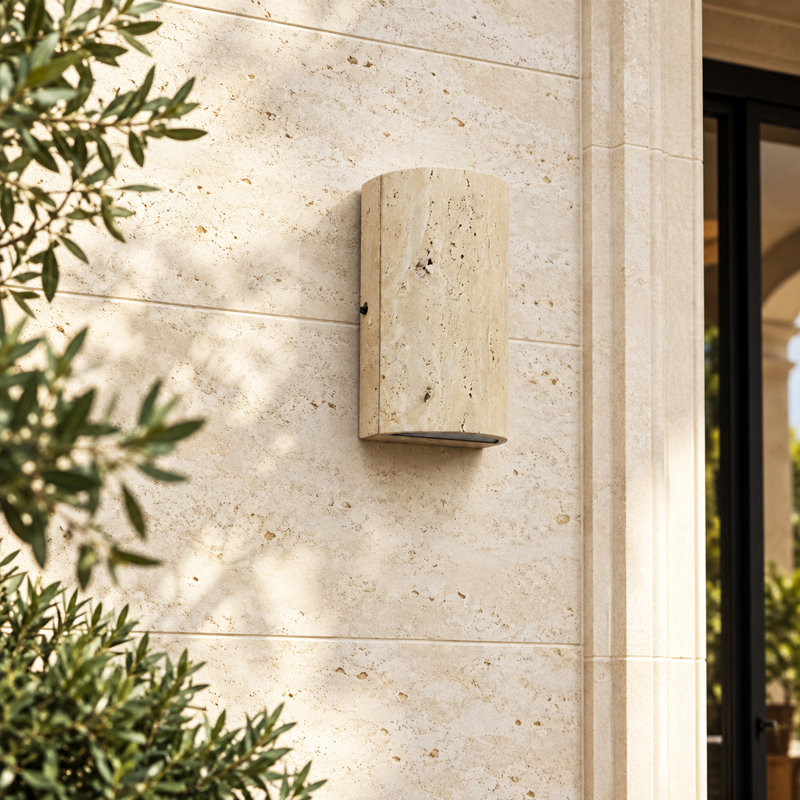 H10" Organic Modern Natural Travertine Integrated LED Up & Down Wall Sconce