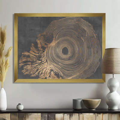 Spirale gris or sur fond de glissade sur bois - art mural minimaliste, impression sur toile gris minimaliste
