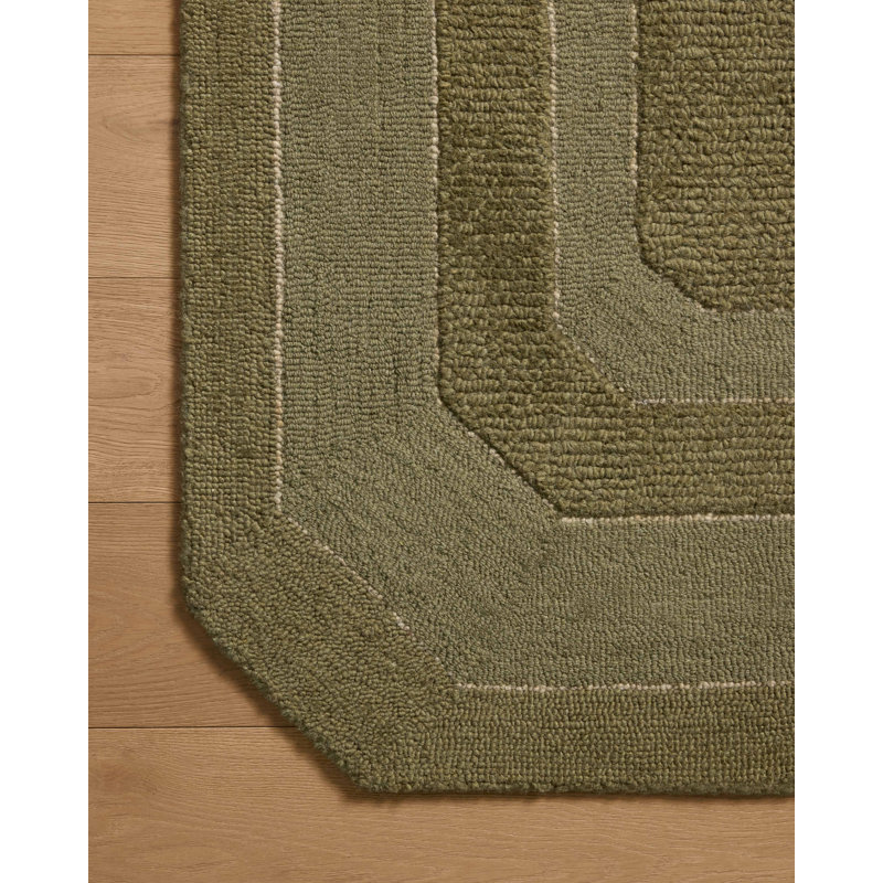 Tapis vert olive Yuriko, Rectangle 7 pi 9 po x 9 pi 9 po