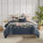 8 Piece Cotton Comforter Set Navy King-119181224