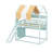 Full Size House Bed With Canopy & Slide, Built-In Bookshelves-348773751