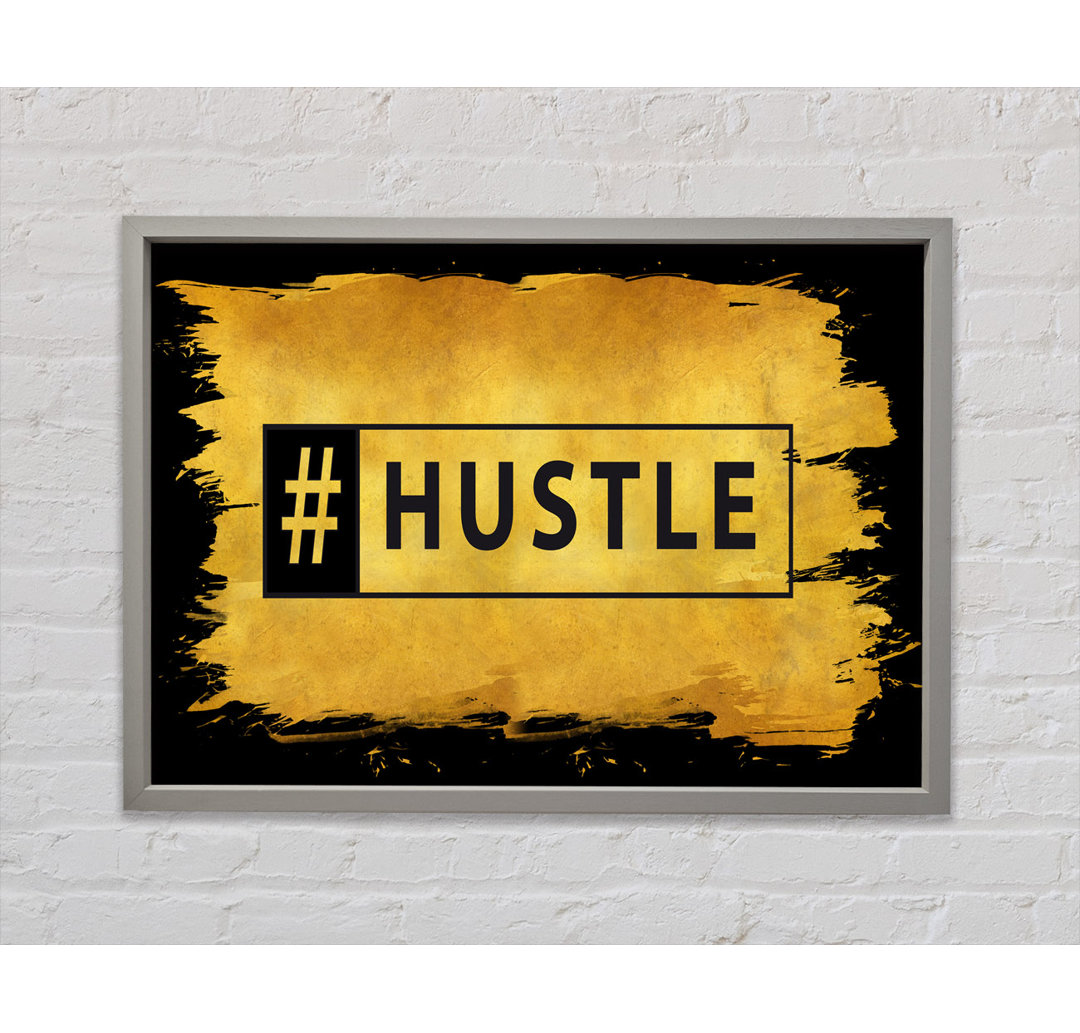 Hashtag Hustle - Einzelbildrahmen Typografie auf Leinwand