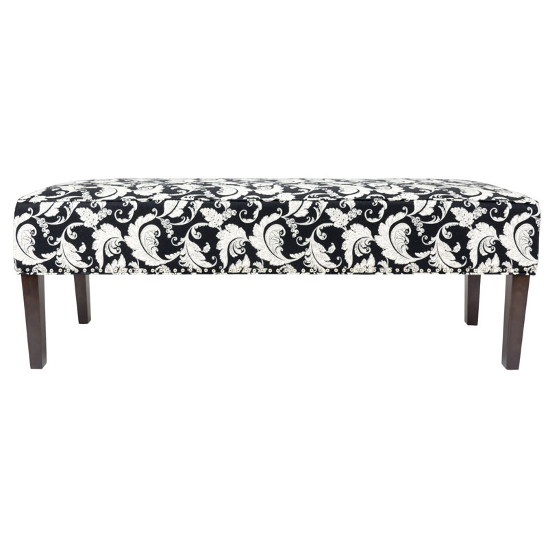 Banc rembourré Idell, Noir / blanc / floral