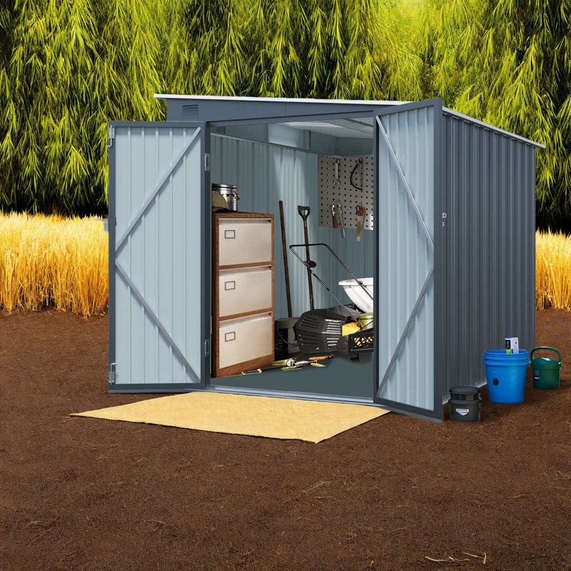 Remises peu encombrantes, rangement moderne en acier galvanisé de 6 pi x 8 pi pour la maison