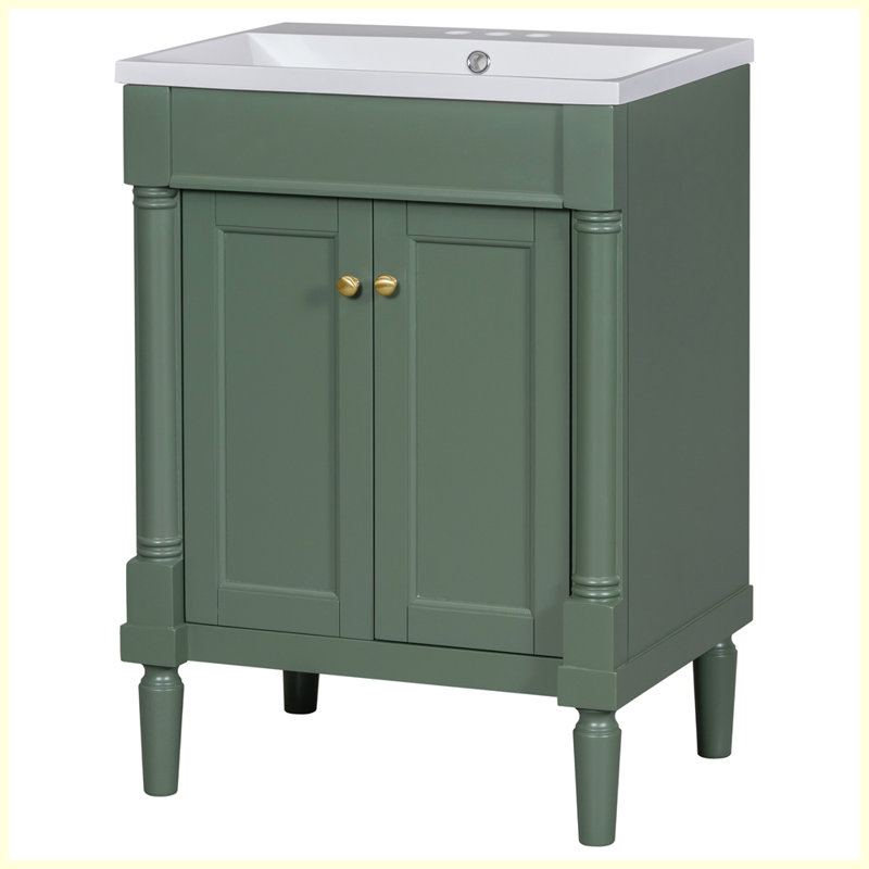 Meuble-lavabo moderne avec lavabo supérieur, Vert