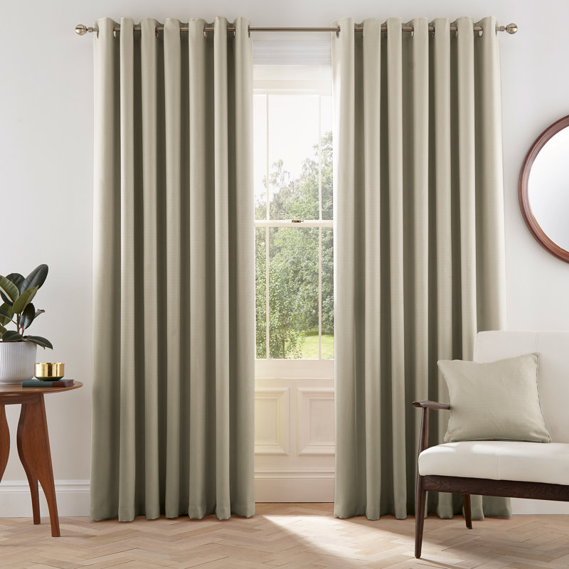 Eden Eyelet Room Darkening Curtains, Chartreuse, 168 W x 137 D cm