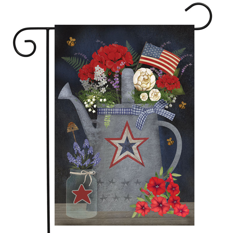 Drapeau de jardin de l'arrosoir américain