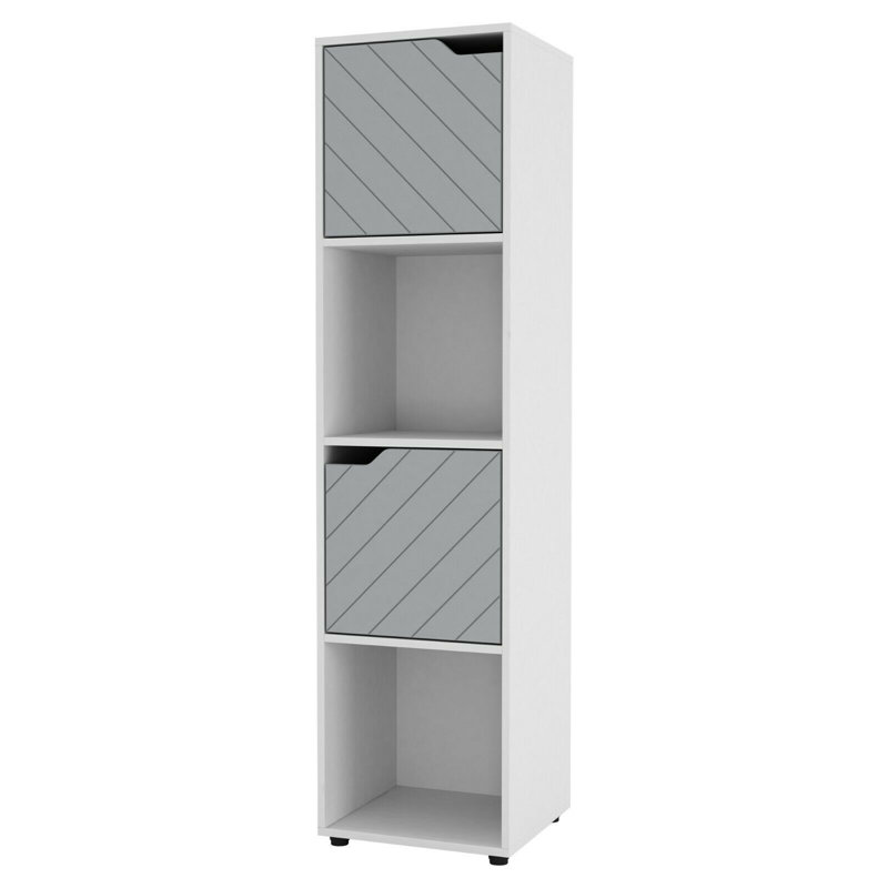 Blodwin 119cm H x 30cm W Cube Bookcase, White/Grey