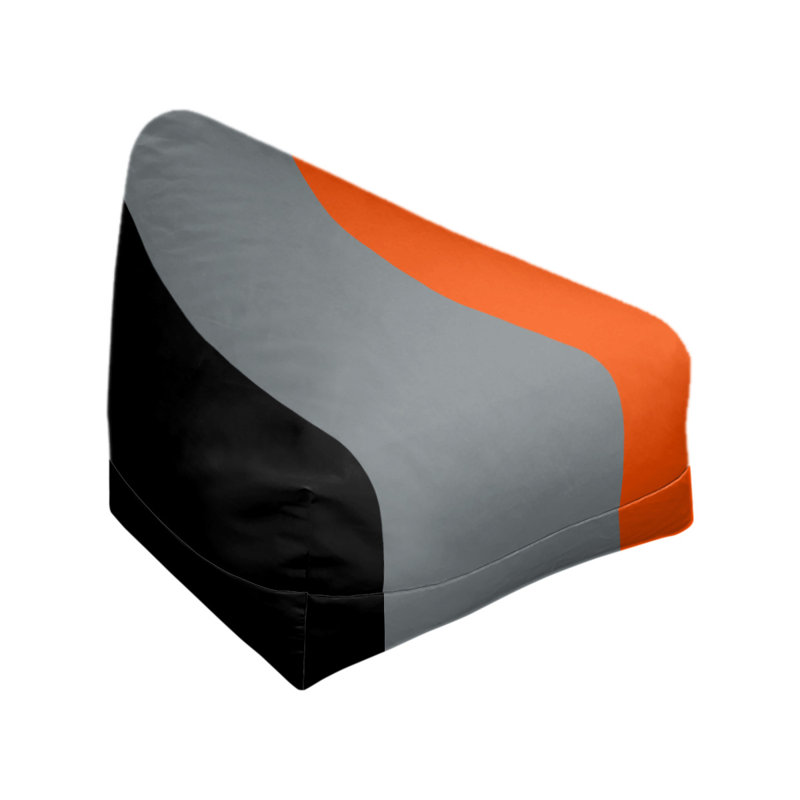 Bean Bag Cover, Black/Silver/Orange, 42" H x 38" W x 2" D