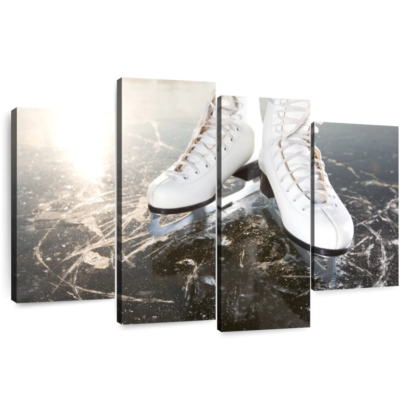 Patins à glace blancs Sireci, H 48 po x l 75 po