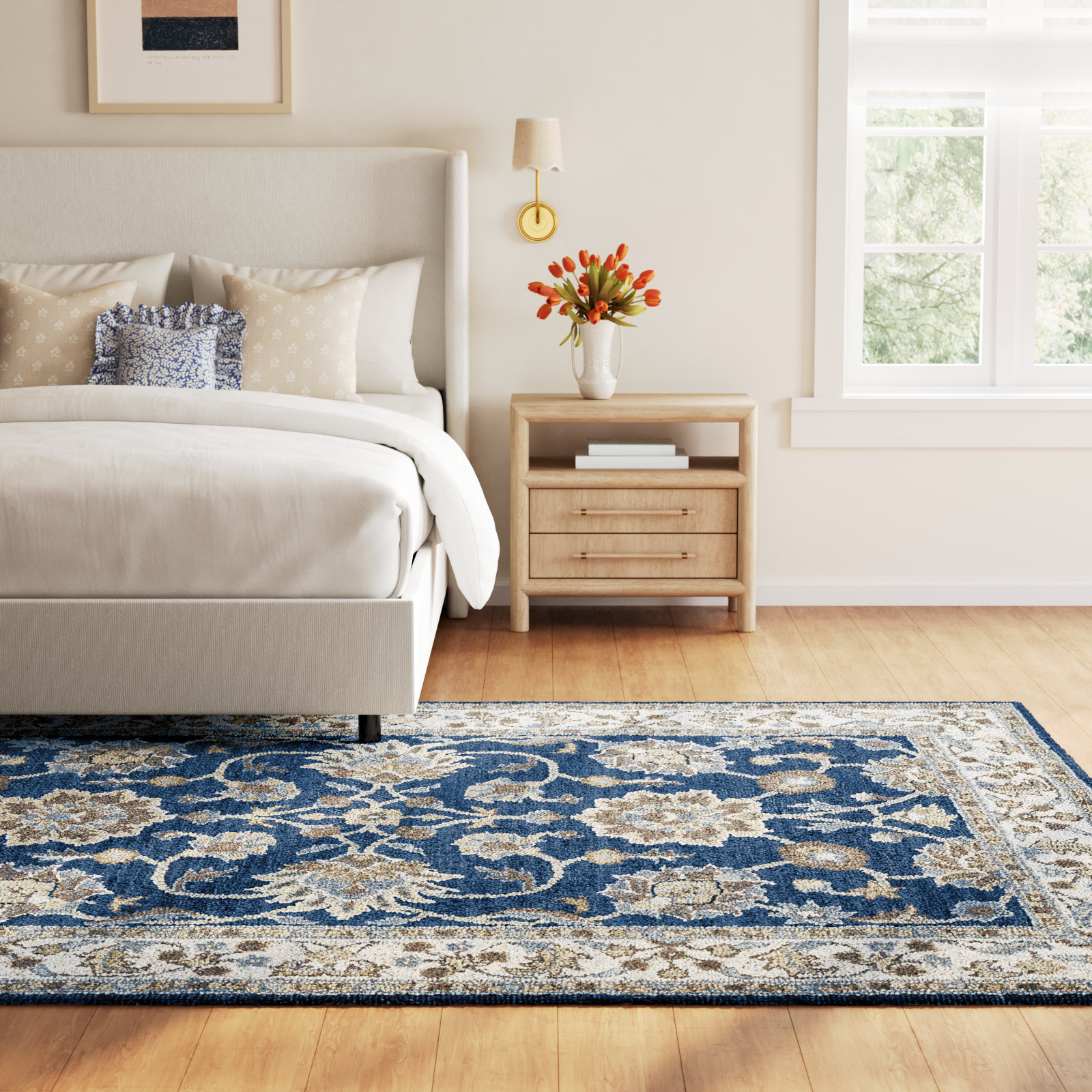 Onca Hand Tufted Wool Rug, Rectangle 5' x 8'