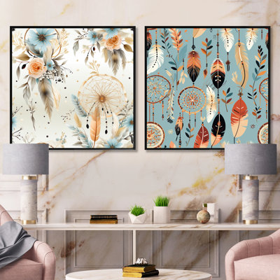 Taytreon - Ensemble de 2 collages carrés botaniques abstraits