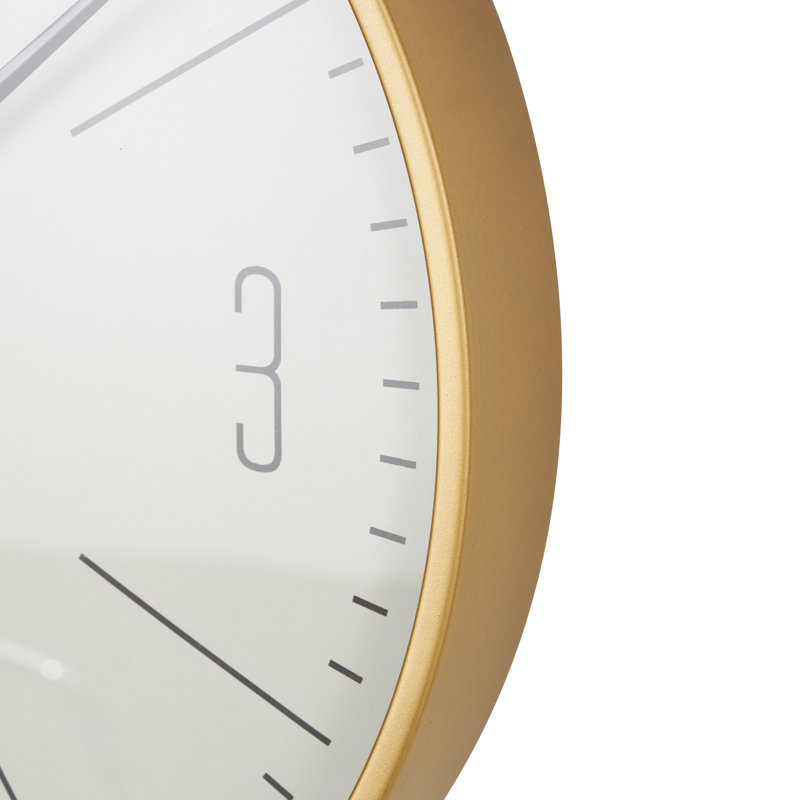 Amburgey 19.63" Glass Wall Clock, Gold