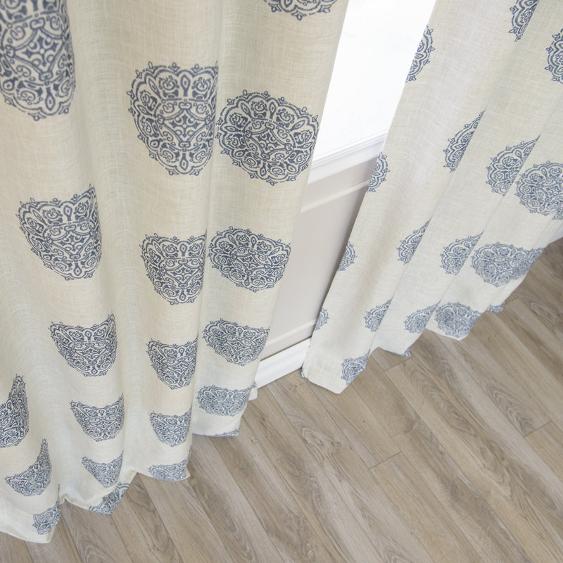 Rideau occultant en polyester Capen (panneau simple), Bleu