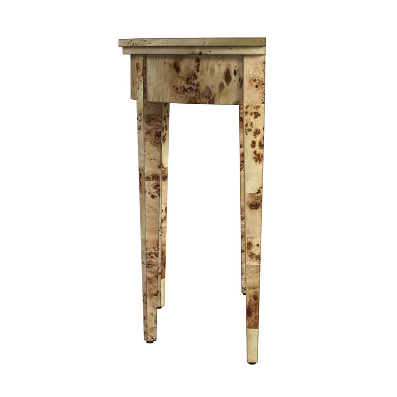 Hampton 36" Demilune Console Table, Natural Burl