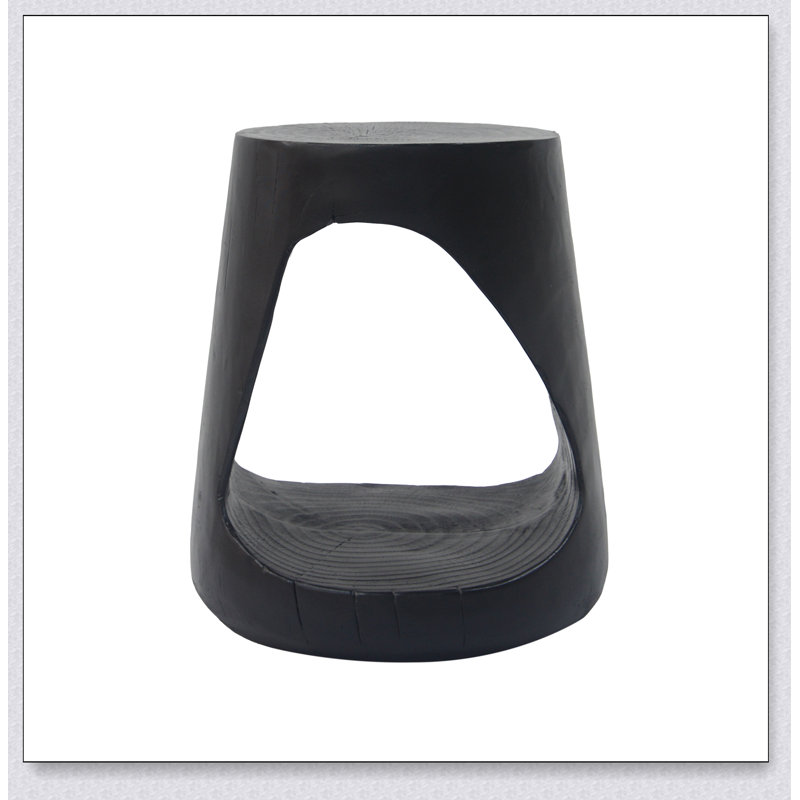 Table d'appoint creuse, texture semblable au bois, couleur noire, Noir
