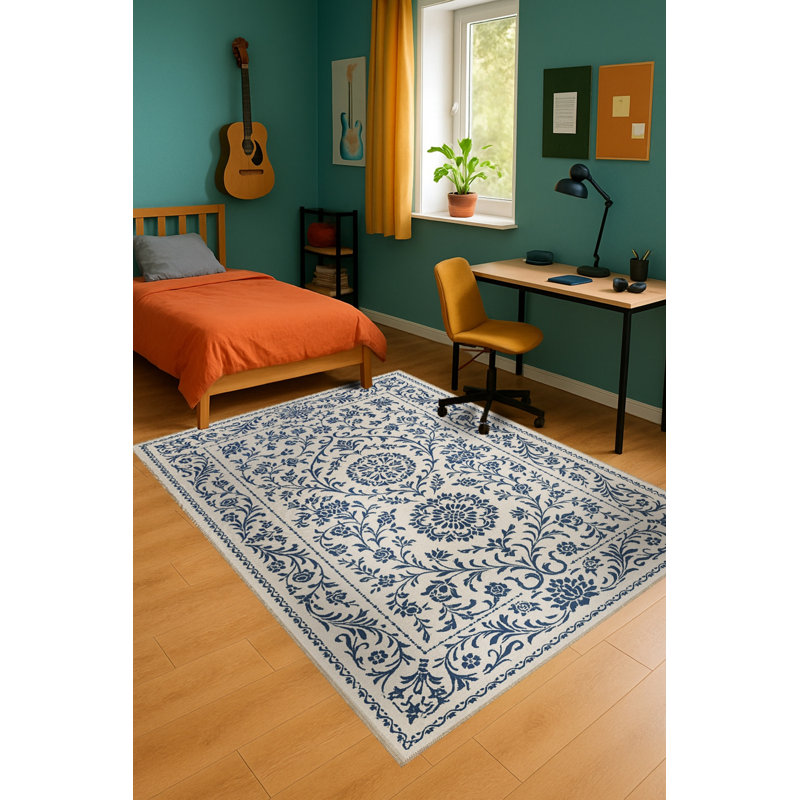 Tapis tissé orange traditionnel Mosso, 3'3" x 4'11"