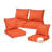 28.5 x 28.5 In Patio Furniture Cushions set of 4, Fade Resistant Outdoor Seat Cushions with 4 pairs of Ties, Deep Seat Cushion for Seat Patio Chairs, Rattan Furniture, Wicker Seating, outdoor Adirondack Chair,Orange-123270680-123270673