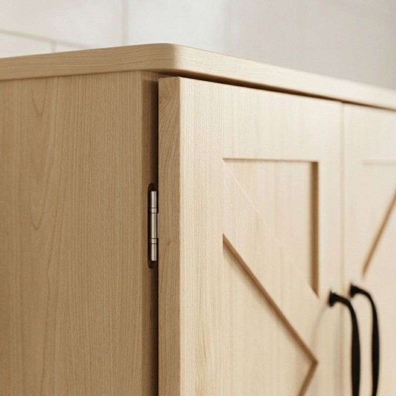 Armoire de salle de bain murale 19 ", rangement mural avec tablettes réglables et porte double, Naturel