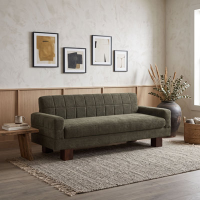 Canapé moderne avec accoudoirs carrés et coussins Modern Boucle