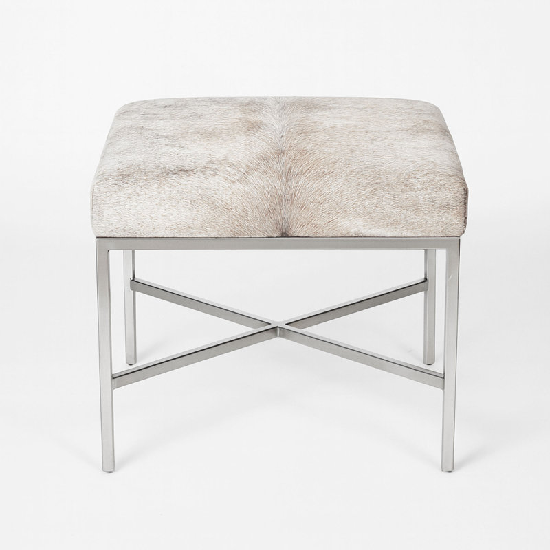 Upholstered Cowhide Stool