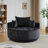 55"L Corduroy Foam Single Swivel Chair, Fluffy Modern Sleeper, 360 Degree Swivel Chair for Living Room, Bedroom, Lounge and Projection Room-2119038552-1897849658