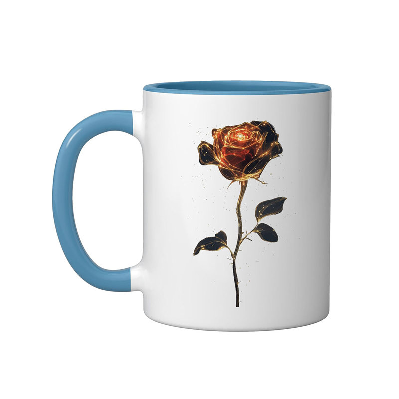 Rose Ceramic Mug, 11oz