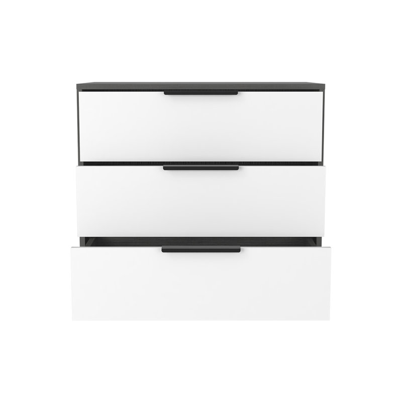 Commode 3 tiroirs 28 "blanche et grise