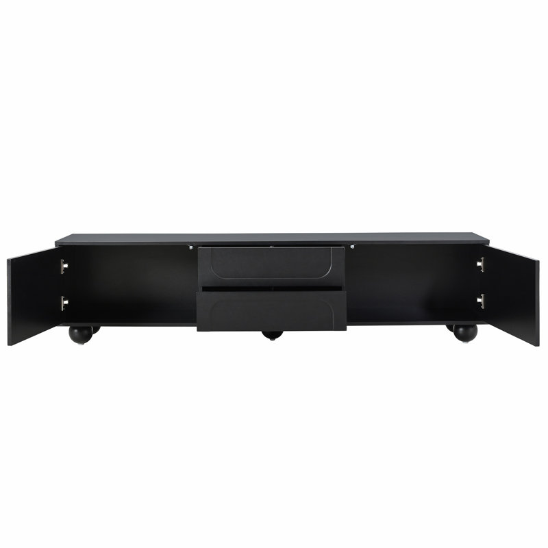 Meuble télé Style avec portes arquées, Noir