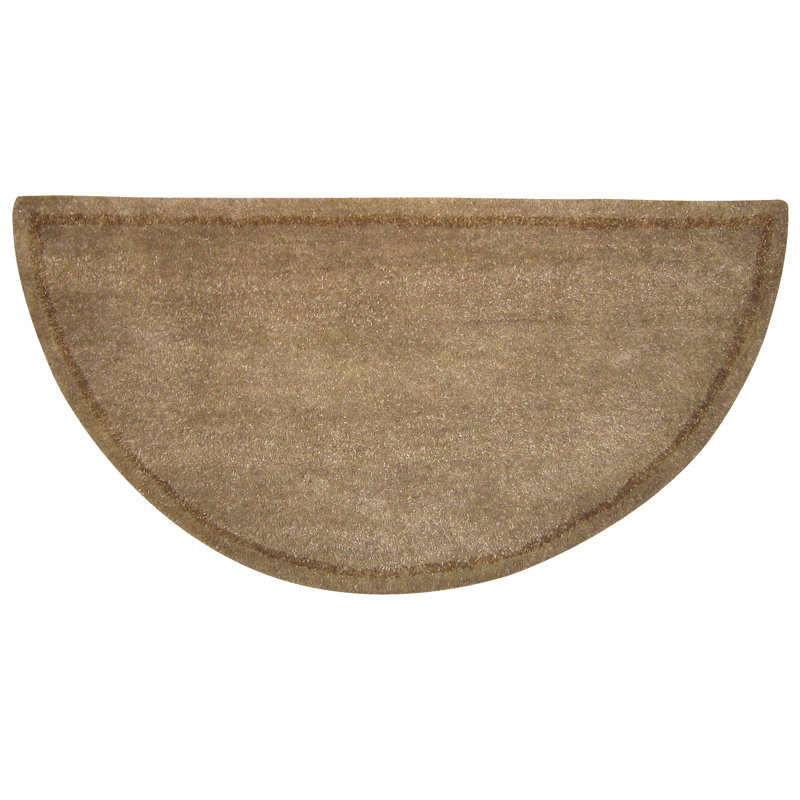 Tapis beige en laine touffeté à la main Thies, Demi-cercle 1 pi 10 po x 3 pi 8 po