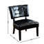 Fauteuil d'appoint surdimensionné gris avec capitonnage en cuir mélangé - Toucher doux ergonomique-2103642408