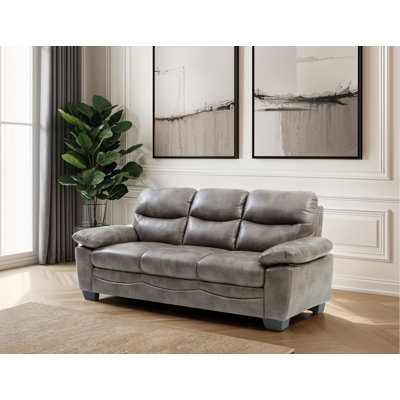 Londonderry Gray Faux Leather Sofa