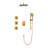 Shower System With Shower Head, Hand Shower, Slide Bar, Bodysprays, Shower Arm, Hose, Valve Trim, And Lever Handles