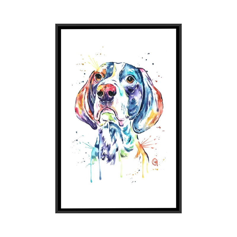 « pointer » par lisa whitehouse, impression sur toile, H 26 po x l 18 po x P 1,5 po, Toile avec cadre noir, Pas de tapis