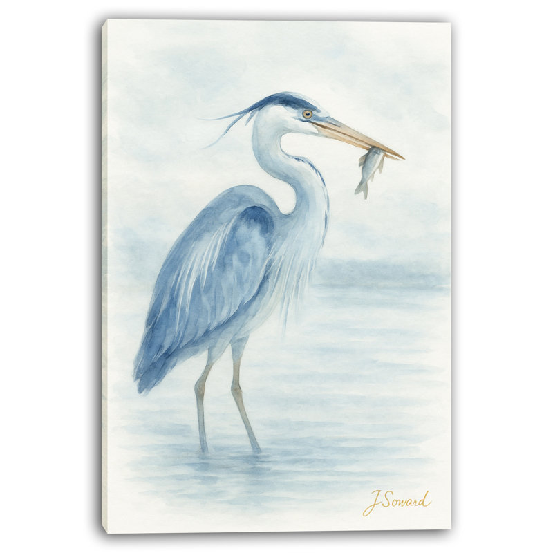 «Tranquil Blue Heron», art mural sur toile