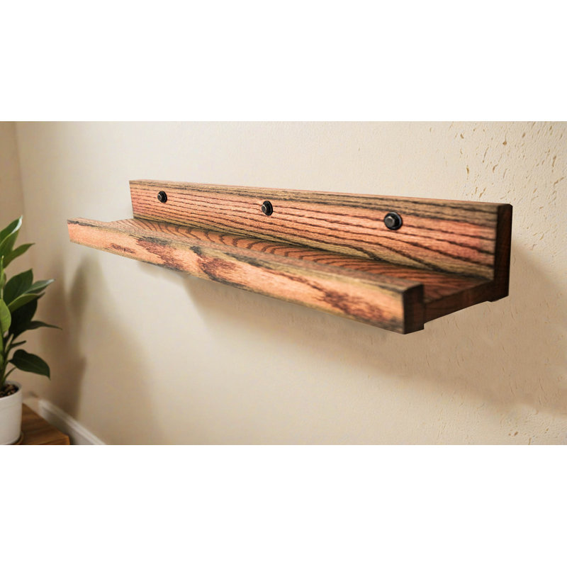 Rayne Small Solid Oak 3 Piece Lipped Shelves, 4.75" H x 48" W x 4" D