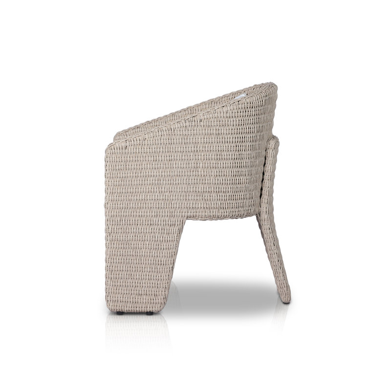Fae Outdoor Dining Armchair, Vintage White/White