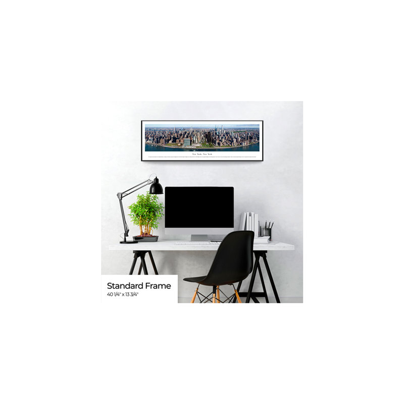 " New York - Midtown Manhattan " by James Blakeway, 13.75" H x 40.25" W, Black Standard Frame