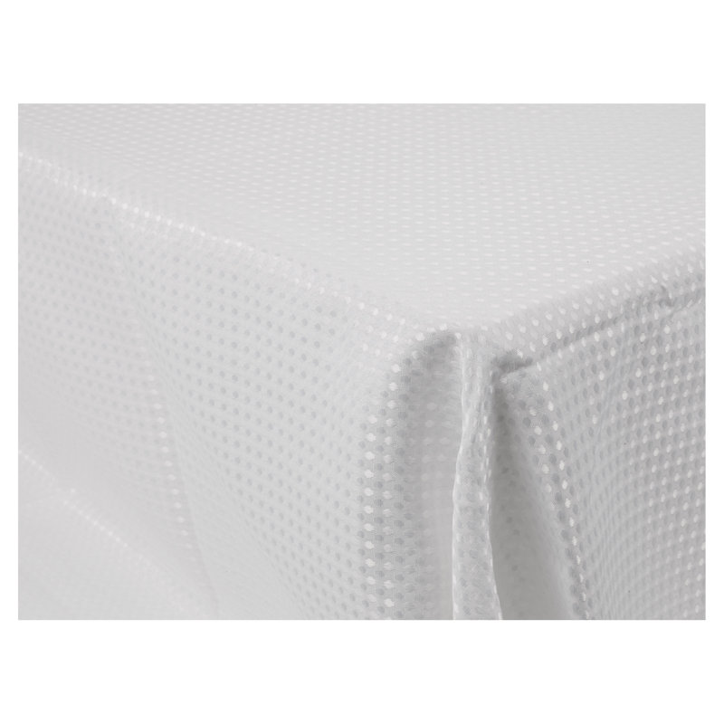 Damask Tablecloth, White, 150cm W x 220cm L