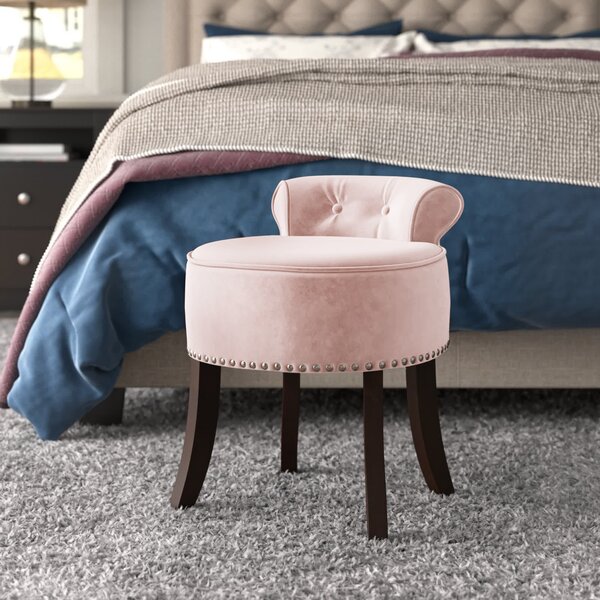 Square Velvet Vanity Stool, Upholstered Ottoman Foot Rest with Adjustable  Metal Legs, Makeup Ottoman for Bedroom, Dressing Room, Living Room, Pink,  Welcome to consult 