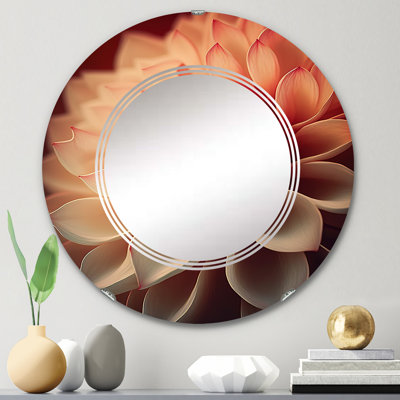 Miroir mural qualisha fleur de dahlia orange V
