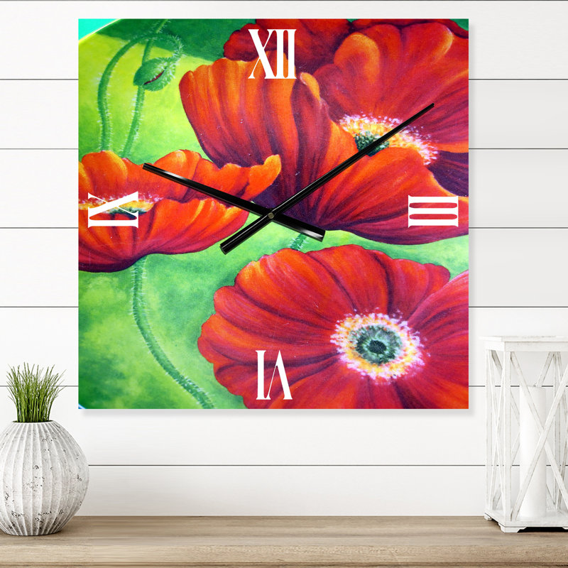 Horloge murale Blossoming Poppies VII, Petit