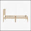 Structure de lit plateforme contemporaine au fini naturel de taille simple, fabrication en bois durable pour les chambres modernes-198886158