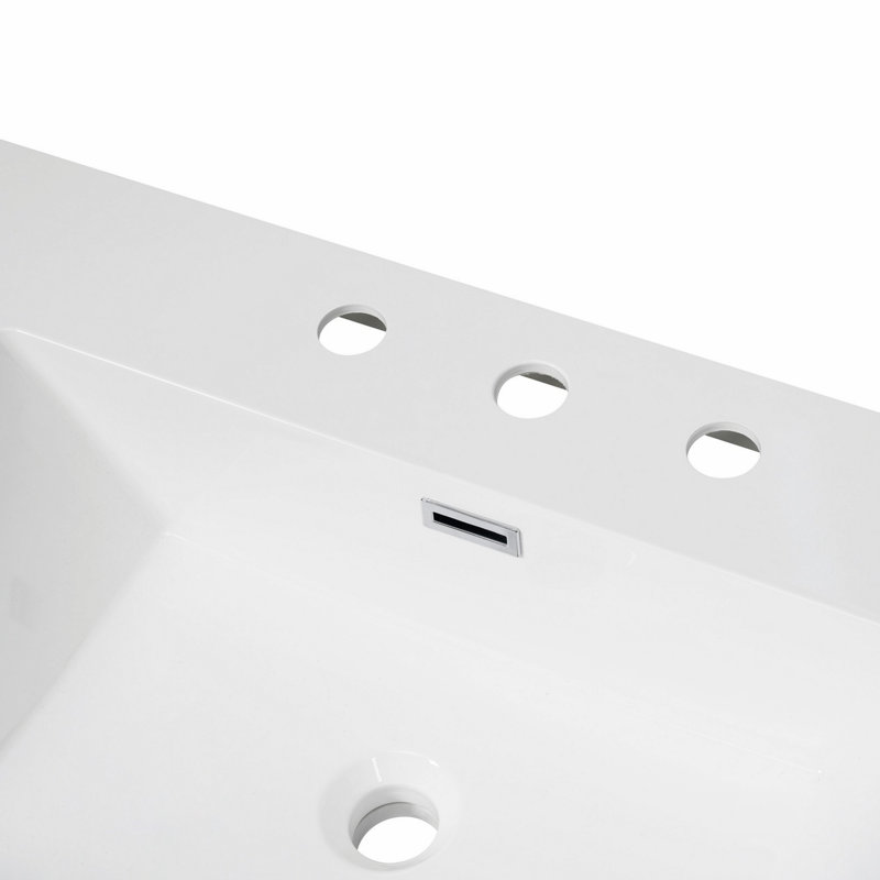 Resin Basin With  Faucet Holes For Bathroom Vanity