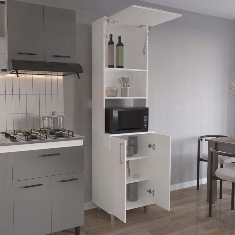 Double Cabinet Kitchen Pantry with Six Shelves